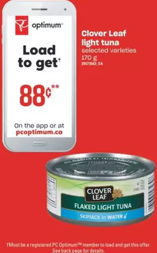 Independent Grocer Clover leaf light tuna offer