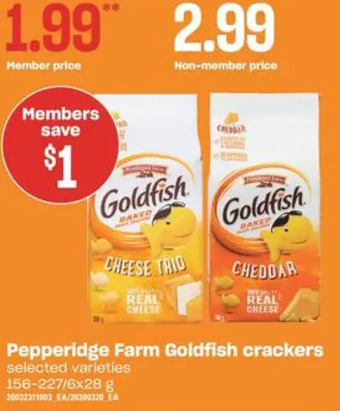Independent Grocer Pepperidge farm goldfish crackers offer