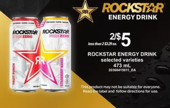 Loblaws Rockstar energy drink offer