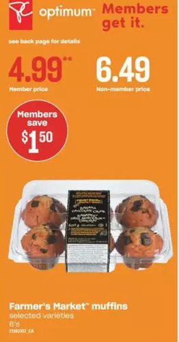 Independent Grocer Farmer's market muffins offer
