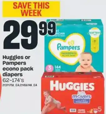 Independent Grocer Huggies or pampers econo pack diapers offer