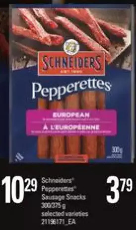 Independent Grocer Schneiders pepperettes sausage snacks offer