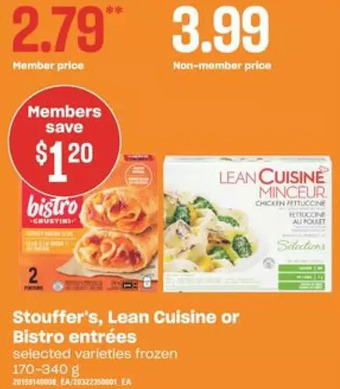 Independent Grocer Stouffer's lean cuisine or bistro entrees offer