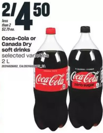Independent Grocer Coca-cola or canada dry soft drinks offer