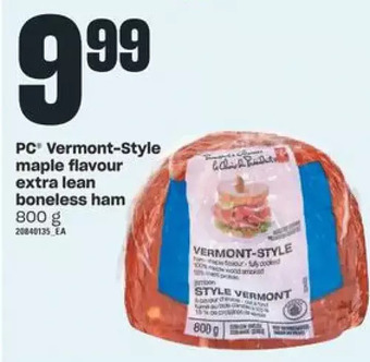Independent Grocer Pc vermont-style maple flavour extra lean boneless ham offer