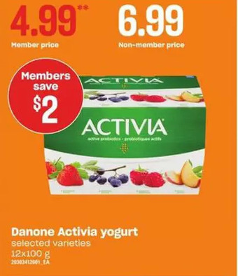 Zehrs Markets Danone activia yogurt offer