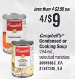 Independent Grocer Campbell's condensed or cooking soup offer