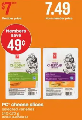 Zehrs Markets Pc cheese slices offer