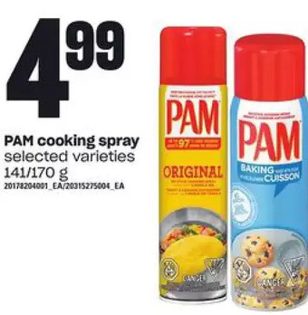Zehrs Markets Pam cooking spray offer