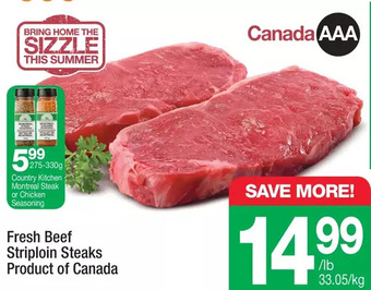 Highland Farms Fresh beef striploin steaks offer