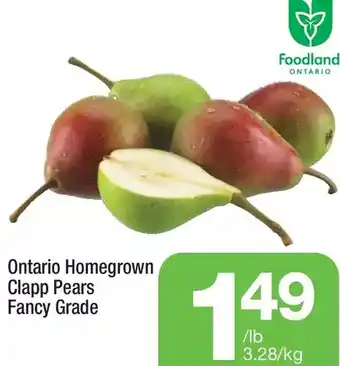 Highland Farms Clapp pears offer