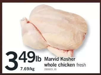 Fortinos Marvid kosher whole chicken offer