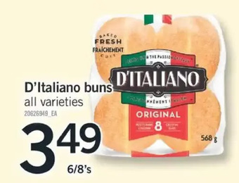 Fortinos D'italiano buns offer