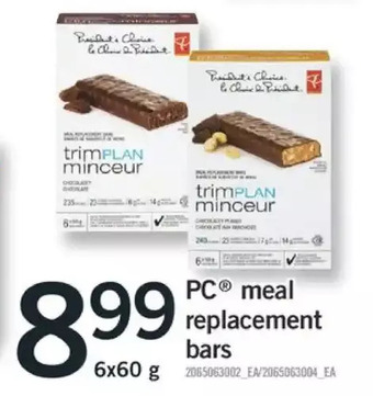 Fortinos Pc meal replacement bars offer