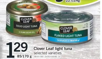 Fortinos Clover leaf light tuna offer