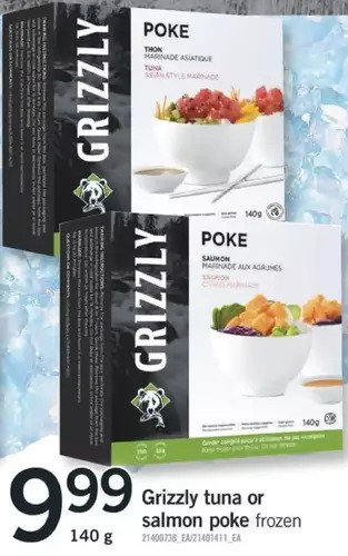 Fortinos Grizzly tuna or salmon poke offer