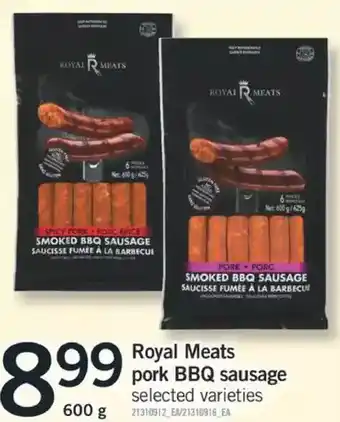 Fortinos Royal meats pork bbq sausage offer