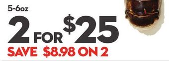 Longo's Previously frozen or frozen lobster tail offer