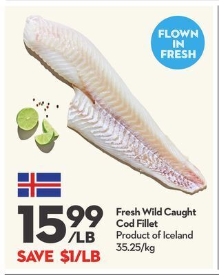 Longo's Fresh wild caught cod fillet offer