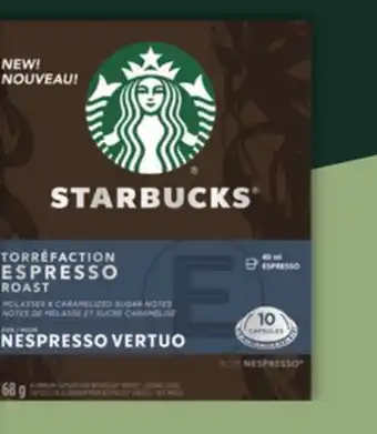 Longo's Starbucks by nespresso pods for the nespresso vertuo offer