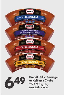Longo's Brandt polish sausage or kolbassa chubs offer