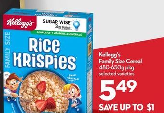 Longo's Kellogg's family size cereal offer