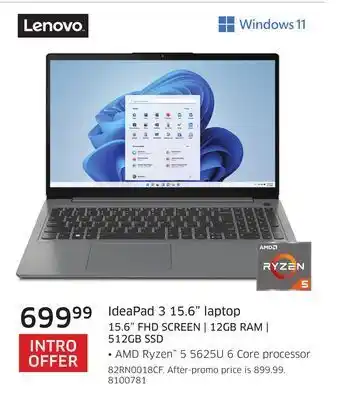Lenovo ideapad 3 15.6" laptop