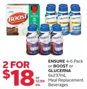 Rexall Ensure or boost or glucerna meal replacement beverages offer