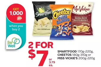 Rexall Smartfood, cheetos or miss vickie's offer