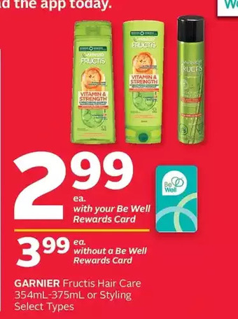 Rexall Garnier fructis hair care or styling offer