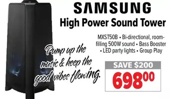 2001 Audio Video Samsung high power sound tower offer