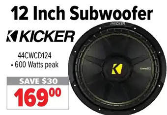 2001 Audio Video Kicker 12 inch subwoofer offer