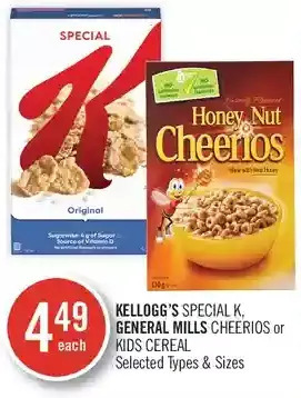 Shoppers Drug Mart Kellogg's special k, general mills cheerios or kids cereal offer