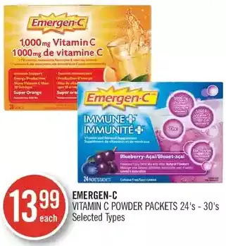 Shoppers Drug Mart Emergen-c vitamin c powder packets offer