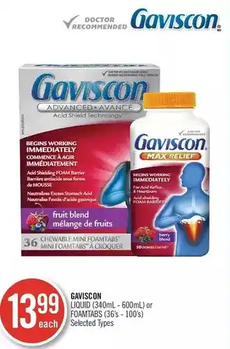 Shoppers Drug Mart Gaviscon liquid or foamtabs offer