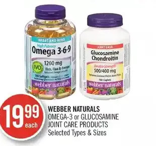 Shoppers Drug Mart Webber naturals omega-3 or glucosamine joint care products offer