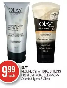 Shoppers Drug Mart Olay regenerist or total effects premium facial cleansers offer