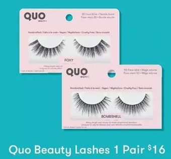 Shoppers Drug Mart Quo beauty lashes offer