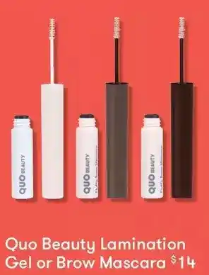 Shoppers Drug Mart Quo beauty lamination gel or brow mascara offer