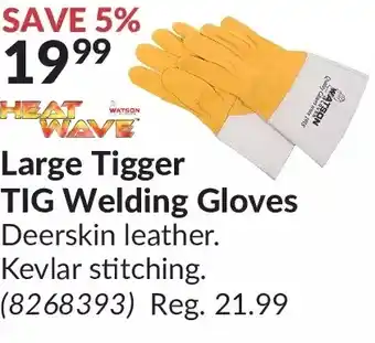 Princess Auto Heat wave larger tigger tig welding gloves offer