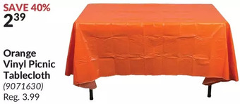 Princess Auto Orange vinyl picnic tablecloth offer