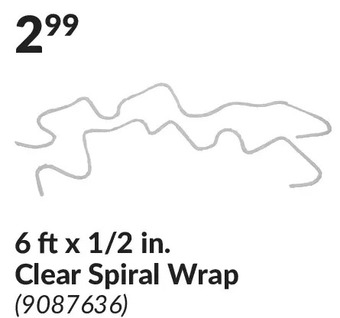 Princess Auto 6 ft x 1/2 in. clear spiral wrap offer