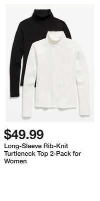 Old Navy Long-sleeve rib-knit turtleneck top 2-pack for women offer