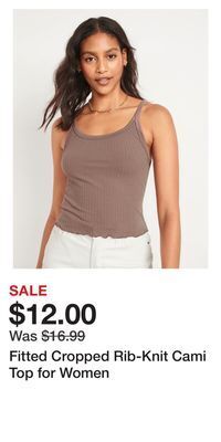 Old Navy Fitted cropped rib-knit cami top for women offer
