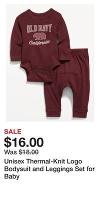 Old Navy Unisex thermal-knit logo bodysuit and leggings set for baby offer