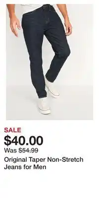 Original taper non-stretch jeans for men