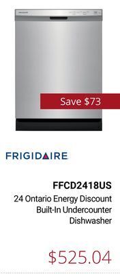 Canadian Appliance Source Frigidaire 24 ontario energy discount built-in undercounter dishwasher offer