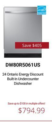 Canadian Appliance Source Samsung 24 ontario energy discount built-in undercounter dishwasher offer