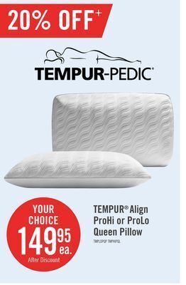 The Brick Tempur®-align prohi queen pillow - side sleeper offer