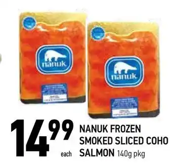 Coppa's Fresh Market 14149999
each
nanuk frozen
smoked sliced coho
salmon 140g pkg offer